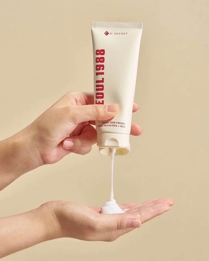 Зволожуючий крем з муцином равлика (93%) та рисовим ферментом KSECRET SEOUL 1988 Cream : Snail Mucin 93% + Rice 100 мл фото