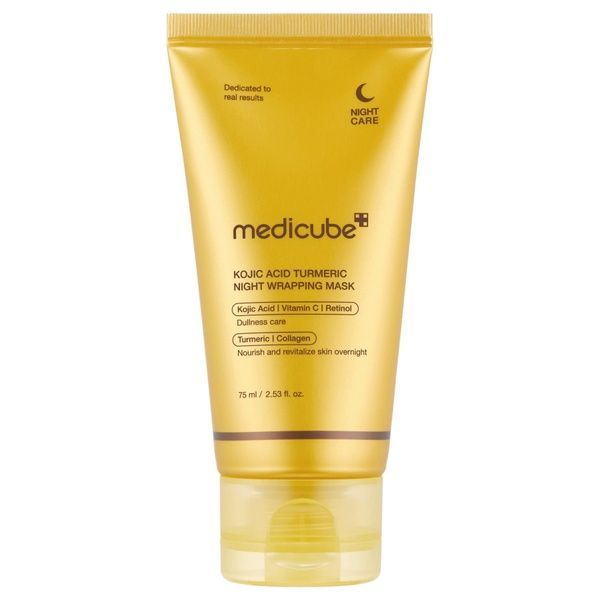 Нічна маска-плівка з койєвою кислотою та куркумою Medicube Kojic Acid Turmeric Night Wrapping Mask 75ml фото