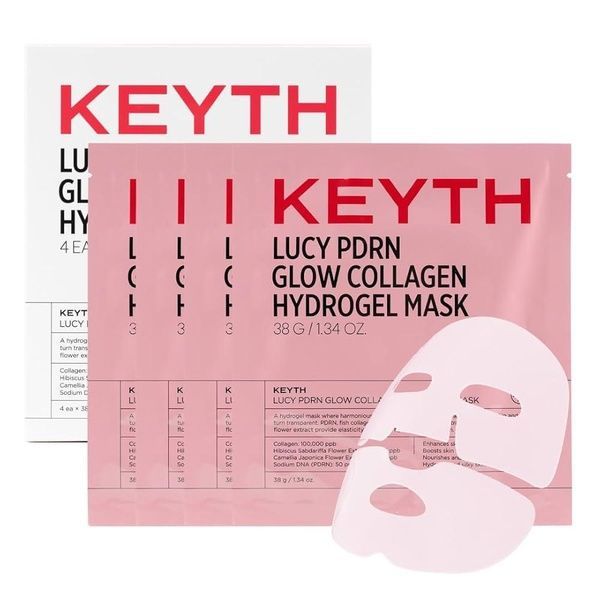 Гидрогелевая маска насыщенная PDRN KEYTH Lucy PDRN Glow Collagen Hydrogel Mask  фото