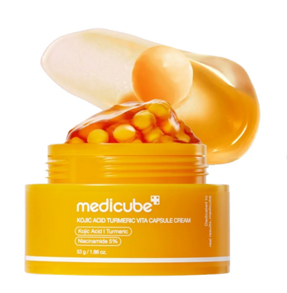 Капсульный крем для сияния с койевой кислотой и куркумой Medicube Kojic Acid Turmeric Vita Capsule Cream 53 г  фото